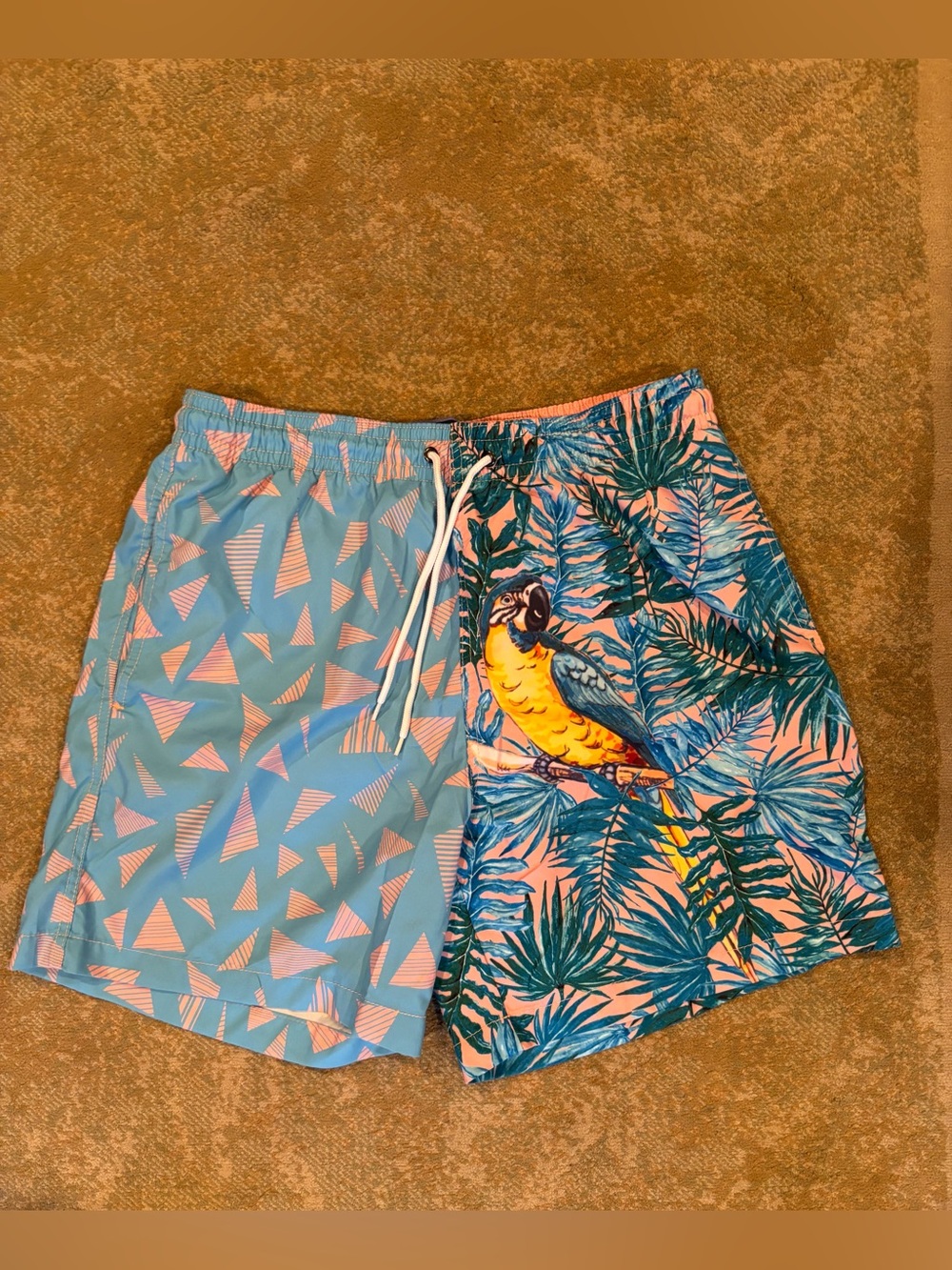 Charleston Threads Tropical Parrot Swim Shorts Men’s Large